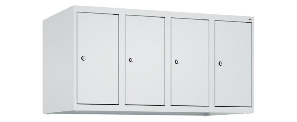 C+P Schrankaufsatz Classic PLUS, Aufsatzschrank, 7035/7035, Zylinderschlösser, 500x1000x500mm, 4 Abteile, 080090-49 S10024