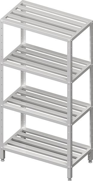 Stalgast Regal mit höhenverstellbaren Gitterrost-Böden, 1000x600x1800 mm, Selbstmontage, DRL10605