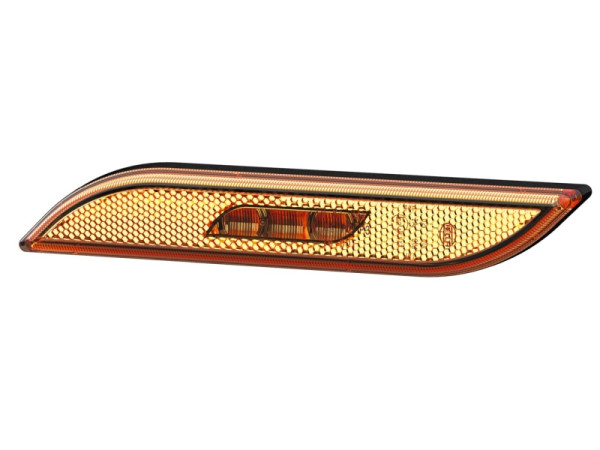 HELLA Seitenmarkierungsleuchte, Shapeline Style, LED, 12/24V, Anbau/geklebt, gelb, LED-Lichtfarbe: gelb, 250mm, AMP, 2-polig, links, 2PS 013 305-011