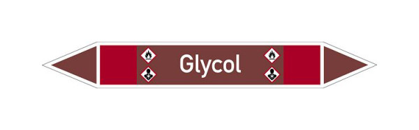 Schilder Klar Rohrleitungskennzeichen Glycol, 33000x180 mm Folie selbstklebend, 101641/83