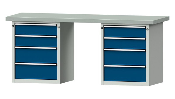 ANKE Werkbänke Kombiwerkbank, Modell 840 V, 2000 x 700 x 850 mm, RAL 7035/5010, ZBP 50 mm, 415.110
