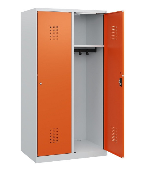 C+P Spind Evolo PLUS, 2 Abteile, 1530x800x500mm, 7035/2004, Zylinderschloss, 0490005-22 S10022