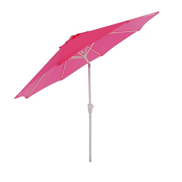 Mendler Sonnenschirm N18, Gartenschirm, Ø 2,7m neigbar Polyester/Alu 5kg, pink, 76712