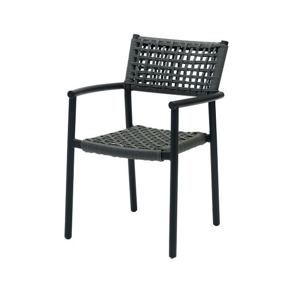 Feros Ember Stapelbarer Sessel inkl. Sitzkissen, Schwarz, 152511