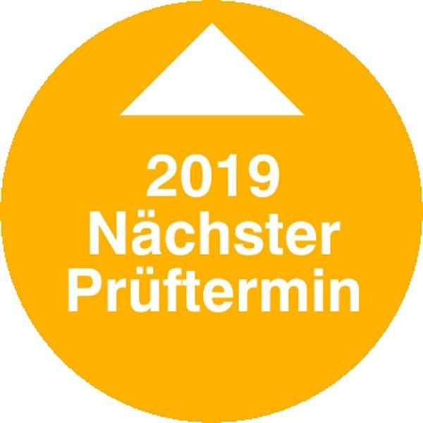 SafetyMarking Prüfplakette, Nächster Prüftermin Jahresplakette, Jahr der Prüfung: 2018, Ø 3 cm, Folie, selbstklebend, VE: 15 Stück/Bogen, 30.0819-2018