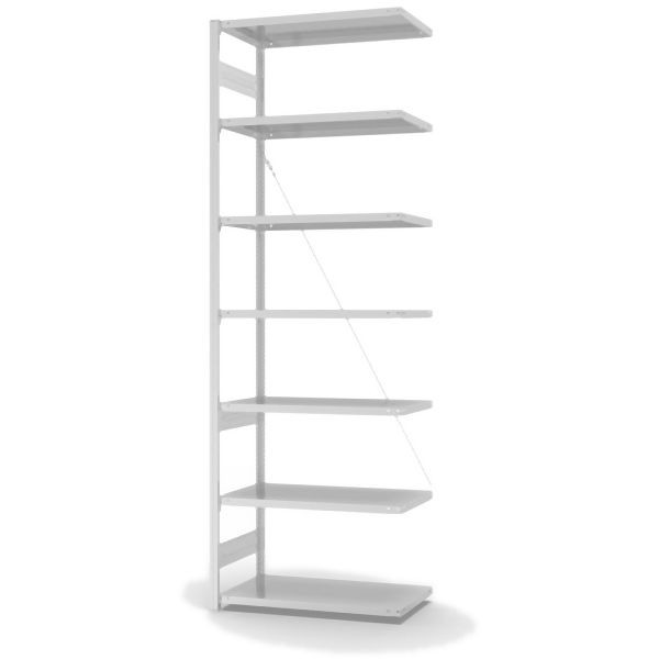 hofe AntiBac Anbauregal, zerlegt, 7 Böden 3000 x 500 x 1000 mm, Antibakterielle Beschichtung in weiß (ähnlich RAL 9016), HKA30510ANT