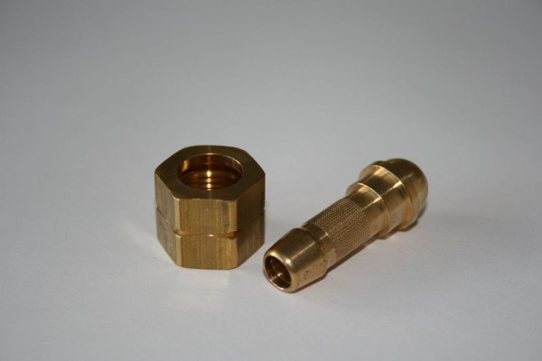 ELMAG Schlauchtülle mit Überwurfmutter, IG 3/8'-LINKS,9 mm (für Brenngas: Propan/Azetylen), 42367
