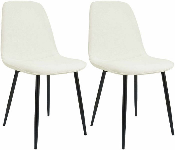 CLP 2er Set Esszimmerstuhl Maryam Stoff, creme, 327157