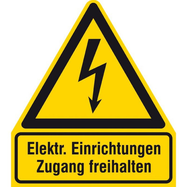 Stein HGS Elektrokennzeichnung/Warnkombischild, Elektrische Einrichtungen Zugang freihalten, 210 x 238 mm / Folie, selbstklebend, 21.1437