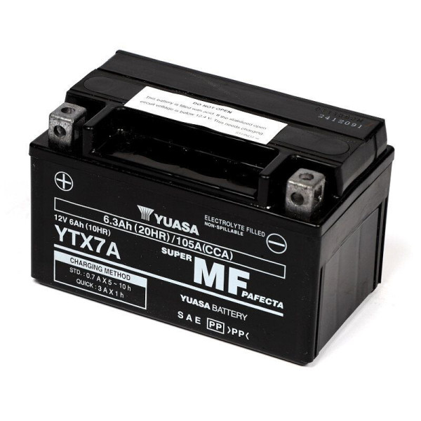 YUASA AGM YTX7A Motorradbatterie 12V 6Ah 105A, 102894