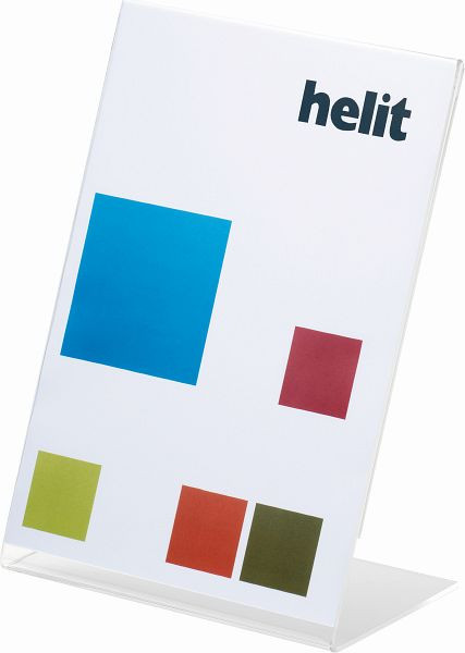 helit Tischaufsteller "the presenter" DIN A4 hoch, VE: 2 Stück, glasklar, H2354302