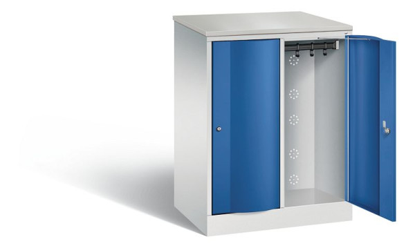 C+P Garderobenschrank Resisto, H1077xB772xT540mm, Farbe: Lichtgrau / Enzianblau, 8271-272 S10077