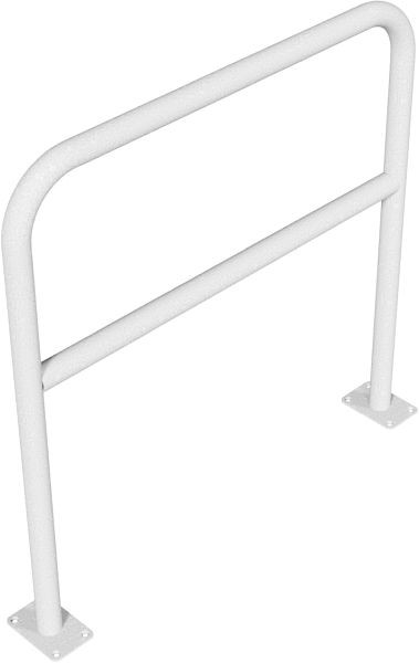 Schake Rohrbügel aus Stahlrohr Ø 48 x 2,5 mm mit Querholm für Dübel Befestigung, Gesamtbreite 1000 mm, Gesamthöhe 1000 mm, feuerverzinkt, 448_62