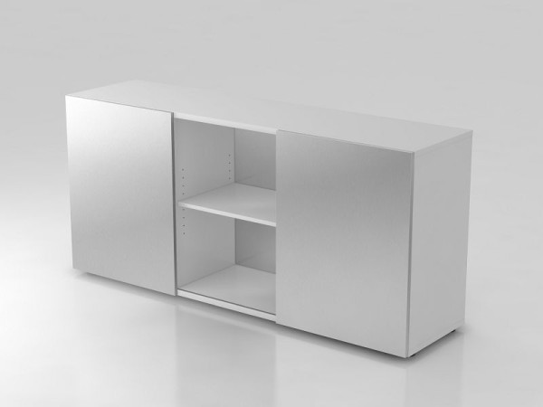 Hammerbacher Sideboard 2OH mit Schiebetüren Grau/Silber, 160x42x74,8 cm (BxTxH), V1780/5/S
