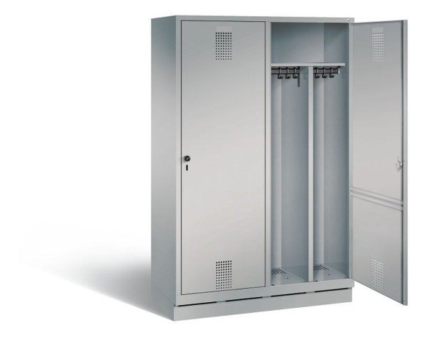 C+P Schwarz-Weiss-Spind Evolo, H1800xB1190xT500mm, Farbe: Weißaluminium, 48220-40 S10066