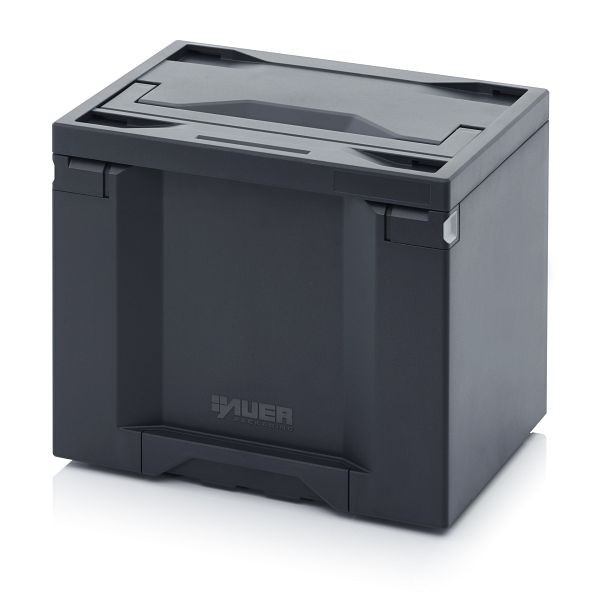 Auer Toolboxen Pro, 40 x 30 x 34 cm, Box dunkelgrau, Deckel dunkelgrau, TB 4333 F1