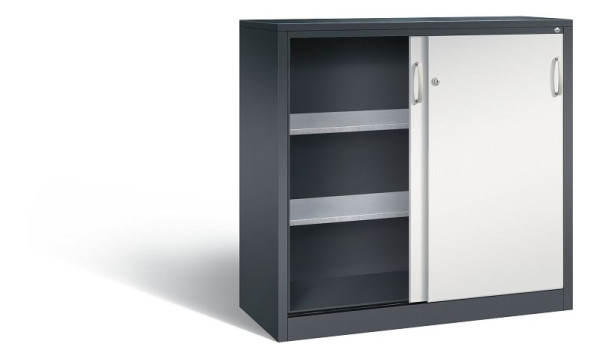 C+P Schiebetürenschrank Acurado, H1200xB1200xT500mm, Farbe: Schwarzgrau / Lichtgrau, Bügelgriff, 2057-09 S10050