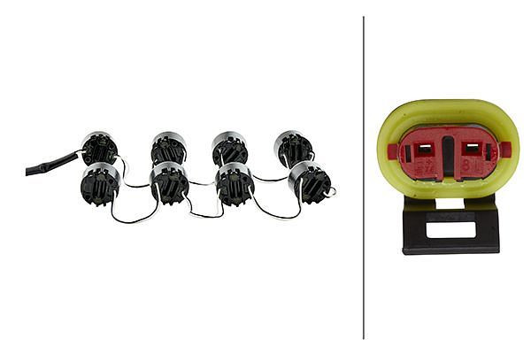 HELLA LED-Tagfahrleuchtensatz, LEDayFlex, 24/12V, E9 1152/ECE-R7/E24 5852/ECE-R87/ECE-R148/ECE-R10, glasklar, 120mm, Satz, Positionslicht, 2PT 177 696-771