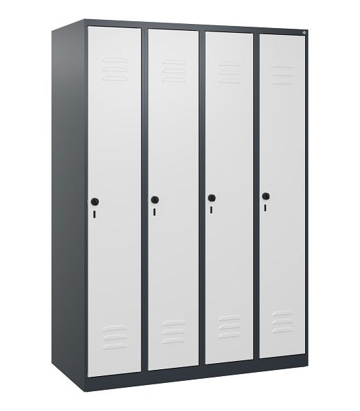 C+P Umkleidespind Classic PLUS mit Mitteltrennwand, 4 Abteile, 1700x1200x500mm, 7016/7035, Drehriegel, 0800007-40F S10011