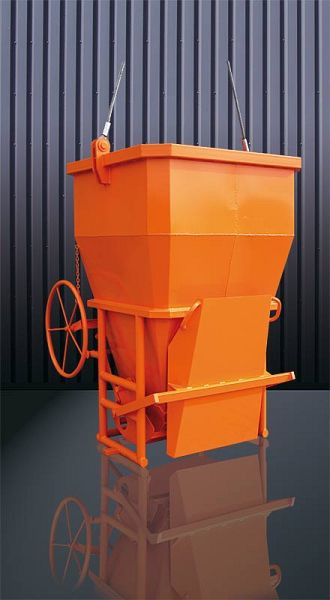 Eichinger Betonsilo, 1029H.13, 1250 Liter, achteckig mit zentralem und seitlichem Auslauf, Anschlagseile aus Stahldraht, Handrad, 10291341030000