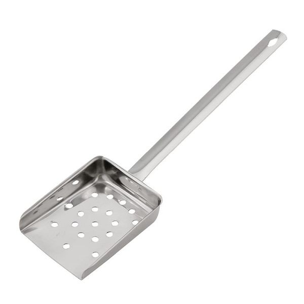 Vogue Pommesschaufel Flachgriff, perforierter Kopf für leichte Entwässerung, J611