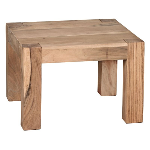 Wohnling Couchtisch MUMBAI Massivholz Akazie 60 cm breit Design braun Landhaus-Stil natur, WL1.443