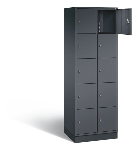 C+P Schließfachschrank Intro, H1950xB620xT490mm, Farbe: Schwarzgrau, 8570-201 S10072