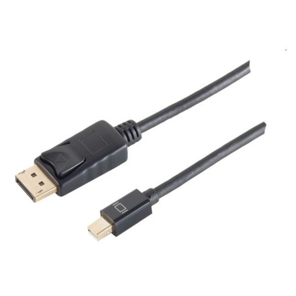 S-Conn Mini Displayport Stecker auf Displayport Stecker 1.2, 4K2K, schwarz 2m, 10-52035