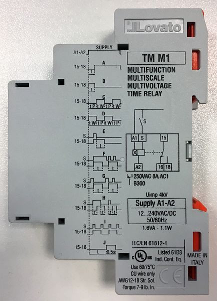 ELMAG Multifunktions-Zeitrelais für Stromerzeuger, zb. für Vorglüheinrichtung Dieselstromerzeuger bei PDM112V-240V AC/DC 1 Teilungseinheit breit, 9503321