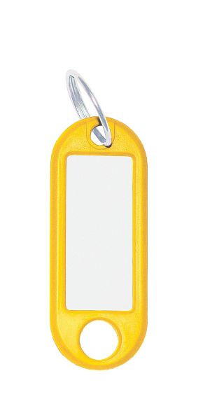 Eichner Schlüsselanhänger aus Kunststoff mit Ring 18 mm, inkl. Beschriftungsetikett, Farbe: Gelb, VE: 1 Pack à 100 Stück, 9219-01383-040
