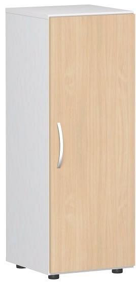 geramöbel Flügeltürenschrank mit Standfüßen, Griff links oder rechts, inkl. Türdämpfer, nicht abschließbar, 400x420x1104, Buche/Weiß, S-343102-BW