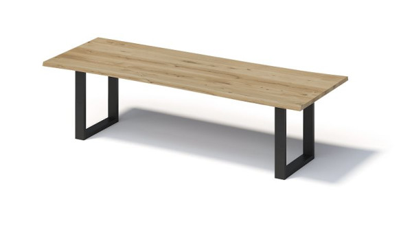 Bisley Fortis Table Natural, 2800 x 1000 mm, natürliche Baumkante, geölte Oberfläche, O-Gestell, Oberfläche: natürlich/Gestell: schwarz, FN2810OP333