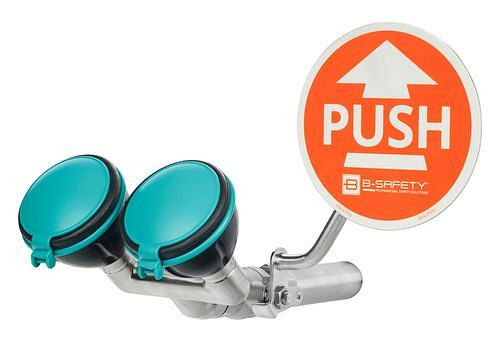 B-SAFETY Augendusche mit 2 Brauseköpfen 45°, Edelstahl, Wandmontage Unterputz, BR 210095, DVGW, 305252