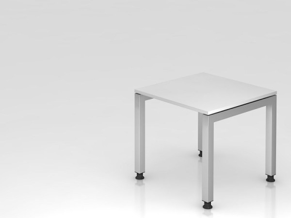 Hammerbacher Schreibtisch U-Fuß eckig 80x80cm Weiß, Rechteckform, schwebende Platte, VJS08/W/S