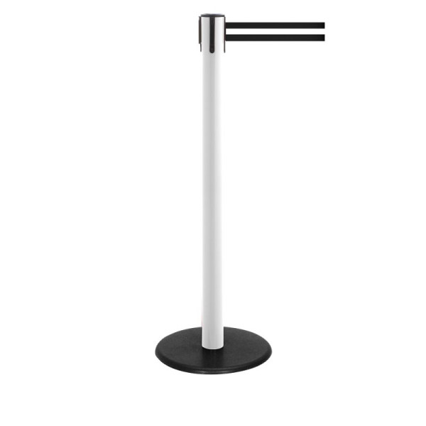 Stein HGS Personenleitsystem -P-Line Famous-, weiß, schwarz/weiß/schwarz waagerecht (gestreift), mit magnetischem Gurtendstück, Gurtlänge: 2,3 m, 12802-0404