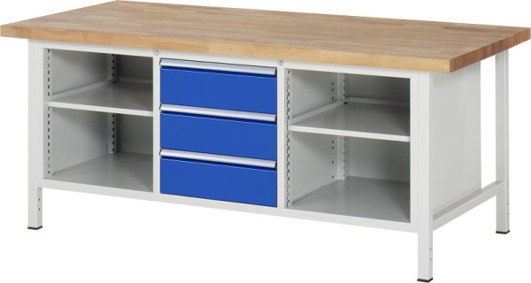 RAU Werkbank Serie 8000 - Modell 8565, B2000 x T900 x H840-1040 mm, 13-8565A2-209B4H.11