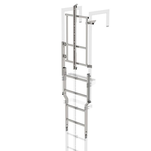 Munk Günzburger Steigtechnik Sicherungstüre mit Steigschutzschiene Edelstahl, 068506