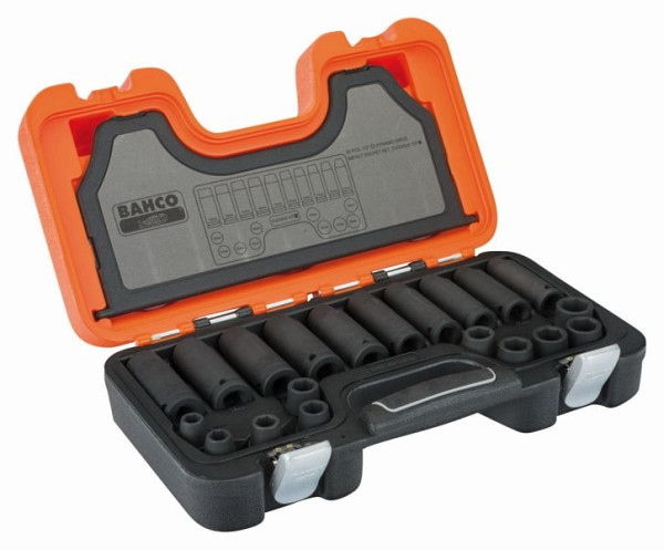 Bahco Kraftsteckschlüssel-Satz 1/2", 20-teilig, 10-19 mm, je 10x normal+lang, D-DD/S20
