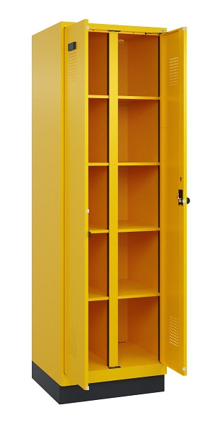 C+P Wäsche-Spind Evolo PLUS, mit Sockel, 2 Abteile, 1950x600x500mm, 1023/1023, Verschluss Drehriegel, 049022-20B S10022