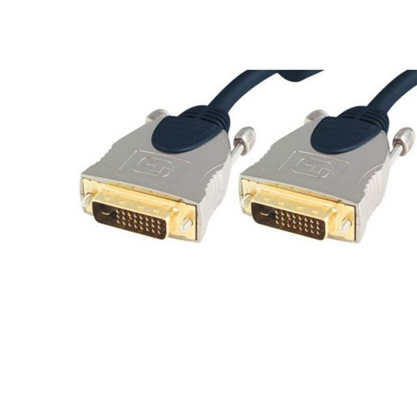 shiverpeaks PROFESSIONAL DVI-D Stecker auf DVI-D Stecker 24+1, Dual-Link, verchromte Metall-stecker, vergoldete Kontakte, 2x Ferrit, 1,0m, SP77440