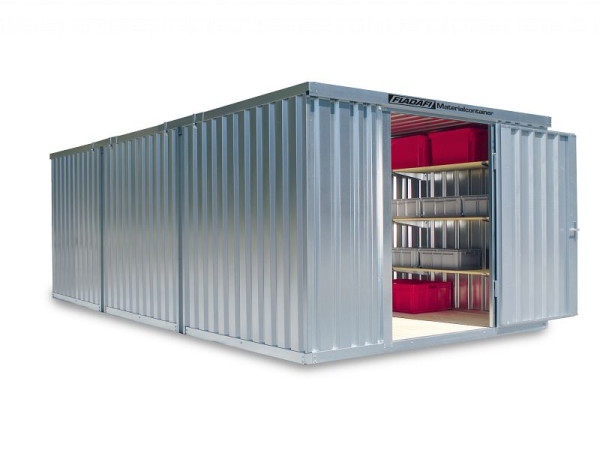 FLADAFI Materialcontainer-Kombination MC 1360, vormontiert, mit Holzfußboden, 3.050 x 6.520 x 2.150 mm, Einflügeltür auf der 3 m Seite, F13600101-F1361