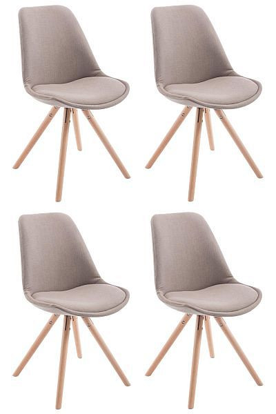 CLP Stuhl Toulouse Stoff Natura Rund, taupe, VE: 4 Stück, 320345