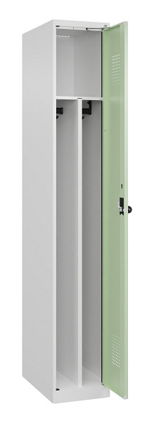 C+P Spind Evolo PLUS, 1 Abteil, 1850x300x500mm, 9016/6019, Verschluss Drehriegel, 049000-10F S10019