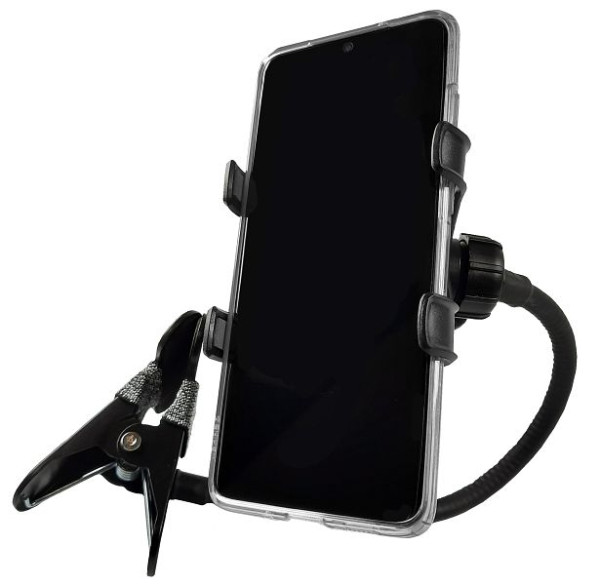 Busching Handyhalter, schwarz, Schwanenhals für max 125 mm Mobiltelefon, 100924