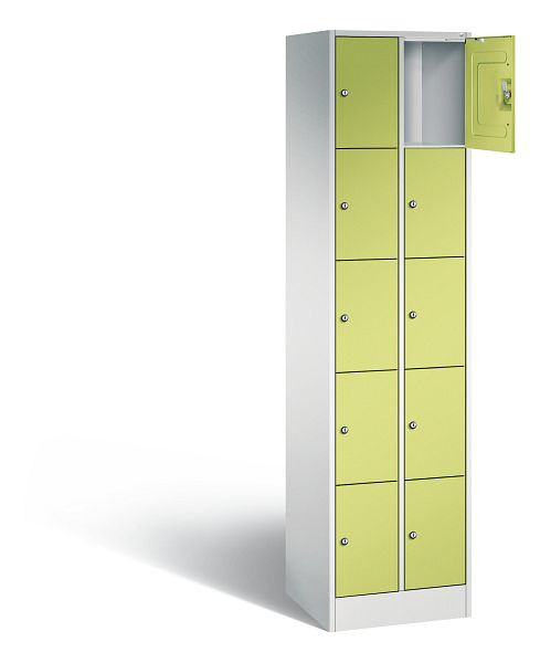 C+P Schließfachschrank Serie 8070, H1950xB460xT480mm, Farbe: Lichtgrau / Viridingrün, 80700-20 S10400