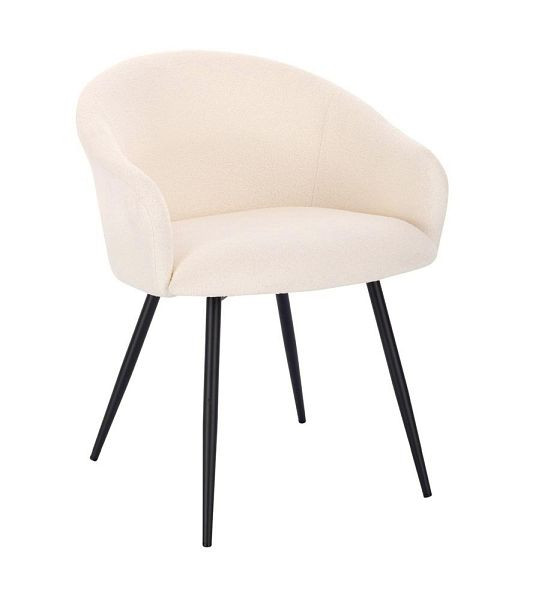 HOME DELUXE Esszimmerstuhl CELESTE Bouclé Weiß - Stückzahl: 1, 55962