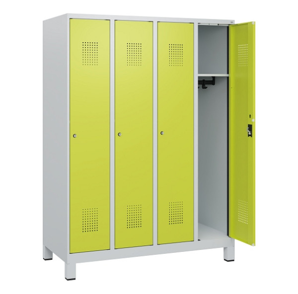 C+P Spind Evolo PLUS, Füße, 4 Abteile, 1630x1200x500mm, 7035/0024, Zylinderschloss, 0490105-40 S10042