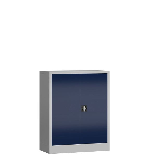 Lüllmann ClassiX Flügeltürenschrank, 1000 x 800 x 380 mm, lichtgrau/enzianblau, X-530311