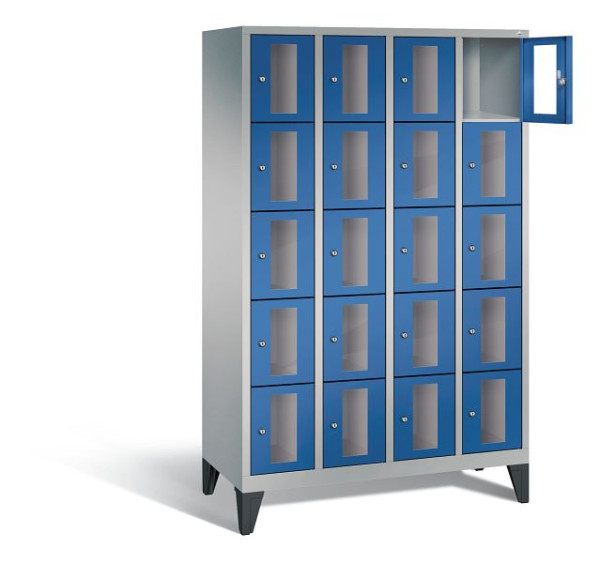 C+P Schließfachschrank Classic, H1850xB1190xT500mm, Farbe: Weißaluminium / Enzianblau, 8010A405 S10012