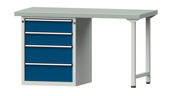 ANKE Werkbänke Kombiwerkbank, Modell 816 V, 1500 x 700 x 850 mm, RAL 7035/5010, ZBP 50 mm, 415.014